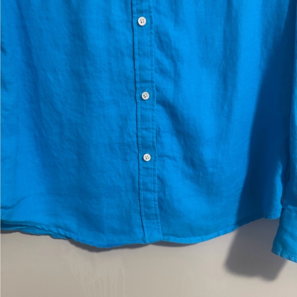 Lauren Ralph Lauren 100% linen women's long roll tab sleeve shirt Sz M - Picture 7 of 10